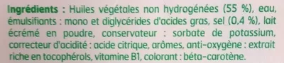 Lista de ingredientes del producto Primevère Doux 55% MG (Tartine) Primevère 250 g