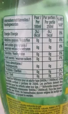 Lista de ingredientes del producto Eau minérale au citron Perrier 50 cl