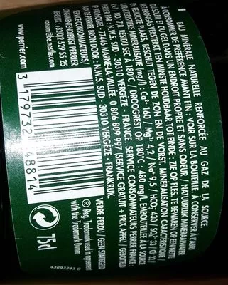 Lista de ingredientes del producto Perrier Verre Nature 75CL Perrier 75 cL