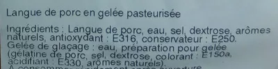 Lista de ingredientes del producto Langontine Sans marque, Bahier 0,180 kg