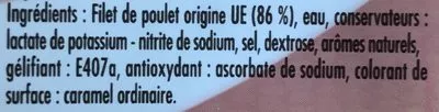 Lista de ingredientes del producto Blanc de Poulet Madrange 160 g