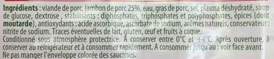 Lista de ingredientes del producto Les Assiettes d'Alsace Saucisse de Lyon (Sel -25%) Stoeffler 180 g