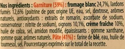 Lista de ingredientes del producto Flammekueche Stoeffler 