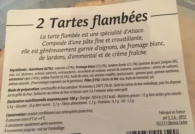 Lista de ingredientes del producto Tarte flambée Leader Price 