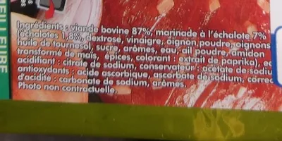 Lista de ingredientes del producto Les Marinés Pavés à l'Echalote Charal 260 g (2x 130 g)