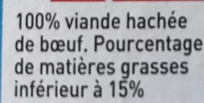 Lista de ingredientes del producto Steacks Hachés pur boeuf Charal 1 kg (10 * 100 g)