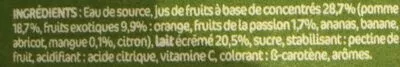 Lista de ingredientes del producto Danao pomme fruits exotiques  