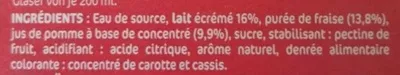 Lista de ingredientes del producto Mon Fruit Préféré, Fraise Gourmande Danao, JFD (Jus Frais Développement) 1 l