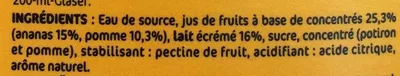 Lista de ingredientes del producto Mon Fruit Préféré, Ananas Délicieux Danao, JFD (Jus Frais Développement) 1 l