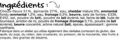 Lista de ingredientes del producto La poêlée Fromagère Paysan Breton 750 g