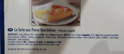 Lista de ingredientes del producto Tarte aux poire Pasquier 