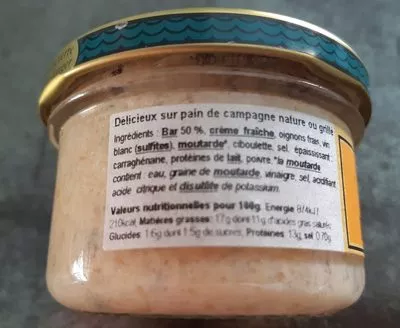 Lista de ingredientes del producto Rillettes de Bar Crustarmor 