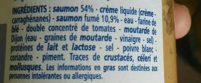 Lista de ingredientes del producto Rillettes de saumon Guichard Perrachon 100 g