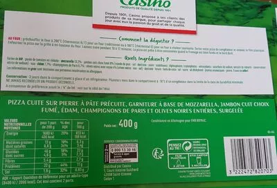 Lista de ingredientes del producto Pizza Royale Casino 400 g