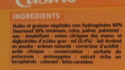 Lista de ingredientes del producto Tartine et Cuisine - 60% de matières grasses Casino 250 g