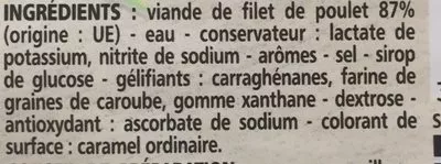 Lista de ingredientes del producto Blanc de poulet -25% de sel* Casino 160 g