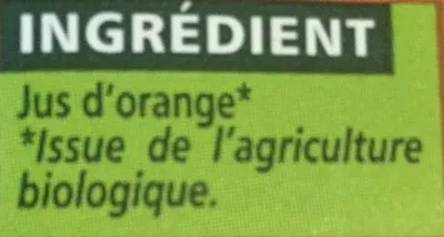 Lista de ingredientes del producto 100% pur jus d'orange Bio Casino 6 x 20 cl