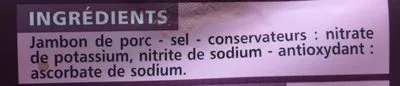 Lista de ingredientes del producto jambon serrano, 10 mois d'affinage Casino 4 gandes tranches