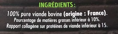 Lista de ingredientes del producto 10 steaks hachés pur boeuf 10% MG Casino 10 x 100 g