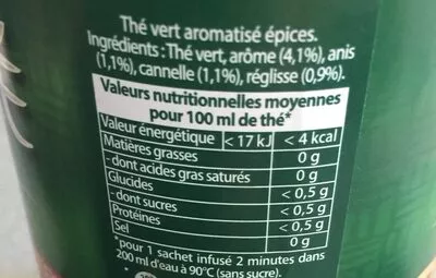 Lista de ingredientes del producto Lipton Tchaé Thé Vert Orient 25 Sachets Lipton, Unilever 44 g