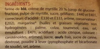 Lista de ingredientes del producto Galette Charentaise fourrée Myrtille Beurlay 290