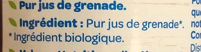 Lista de ingredientes del producto Pur jus de Grenade Bjorg 50 cl