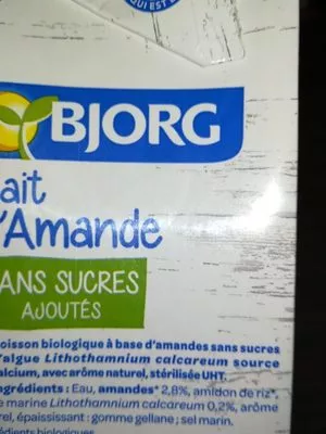 Lista de ingredientes del producto Lait d'amande Sans sucres ajoutés Bjorg 1 L