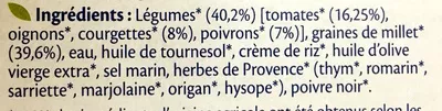 Lista de ingredientes del producto Galettes aux Céréales Légumes du Soleil Bjorg 200 g (2 * 100 g)