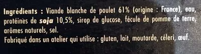 Lista de ingredientes del producto Hachés de poulet rôtis 720g étui Maître Coq 720 g