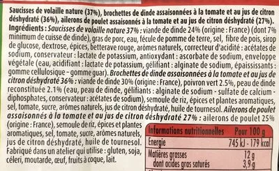 Lista de ingredientes del producto Plateau des supporters Brésil Maître Coq 800 g