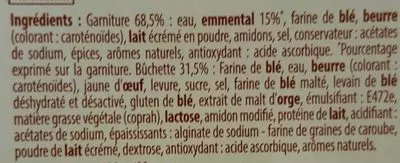 Lista de ingredientes del producto Buchettes à l'emmental La Recette du Traiteur 260 g (2 x 130 g)