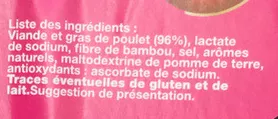 Lista de ingredientes del producto Boulettes de Poulet Lionor 0,300 kg