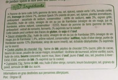 Lista de ingredientes del producto Salade Capri Sodebo 