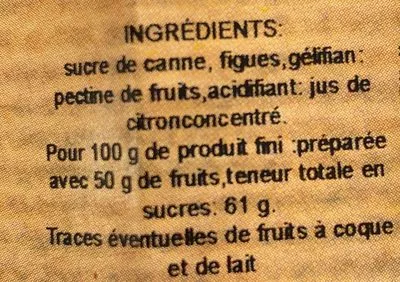 Lista de ingredientes del producto Les Confitures A L'ancienne, Jam Fig  