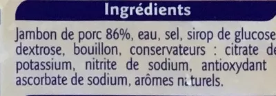 Lista de ingredientes del producto Jambon blanc Grand Jury 90 g