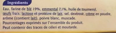 Lista de ingredientes del producto 6 Crêpes Emmental Grand Jury 6 * 50 g