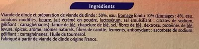 Lista de ingredientes del producto Cordons bleus de Dinde Grand Jury 200 g