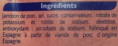 Lista de ingredientes del producto Jambon Serrano Grand Jury 100 g