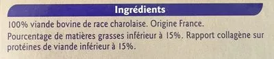 Lista de ingredientes del producto 2 steaks hachés Charolais pur boeuf Grand Jury 2 * 100 g (200 g)