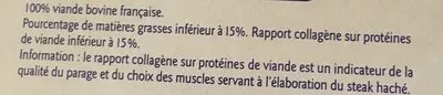 Lista de ingredientes del producto 4 Steaks Haches 15% MG Grand Jury 400 g e