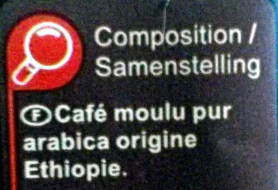 Lista de ingredientes del producto Café moulu Ethiopia Carrefour 250 g