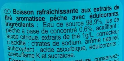 Lista de ingredientes del producto Iced Tea zéro saveur pêche Carrefour 1,5 L