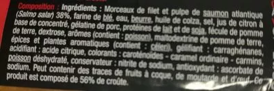 Lista de ingredientes del producto Pâté en croûte cocktail au saumon Carrefour 410 g