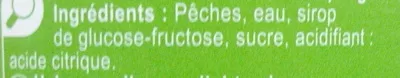 Lista de ingredientes del producto Melocotones Carrefour 420 g   Peso sgocciolato: 240 g Capacità: 425 ml