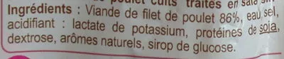 Lista de ingredientes del producto Dés de poulet Carrefour 2 * 75 g