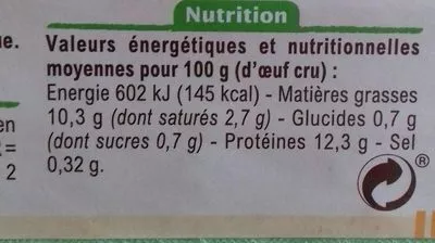 Lista de ingredientes del producto Oeufs de poule élevées en plein air Carrefour Bio, Carrefour 10