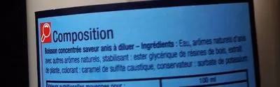 Lista de ingredientes del producto Boisson aux extraits d'anis, Anise sans Carrefour 1 l