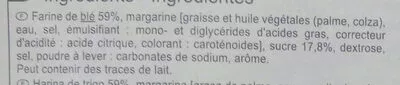 Lista de ingredientes del producto Les palmiers Carrefour 200 g (2 x 100 g)