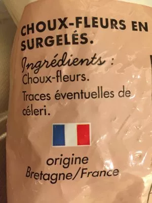 Lista de ingredientes del producto Choux Fleur En Fleurette 1kg Toupargel 1 kg