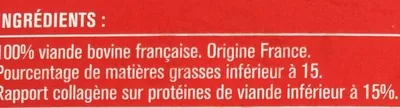 Lista de ingredientes del producto 10 Steaks Hachés Pur Bœuf Surgelés Monoprix 10 * 100 g (1 kg)